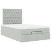 vidaXL Ottoman bed met matrassen 120x190cm fluweel lichtgrijs