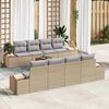 vidaXL Tuin Sofa Set met kussen 9 pcs Beige Poly riet