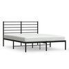 vidaXL Bedframe met hoofdbord metaal zwart 120x190 cm