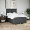 vidaXL Boxspring met matras stof donkergrijs 140x200 cm