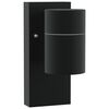 vidaXL Buiten Wandlamp Zwart 6,5 x 10,5 x 16 cm RVS en Glas