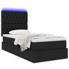 vidaXL Opbergbed met LED met matras Zwart 100 x 200 cm Polyester