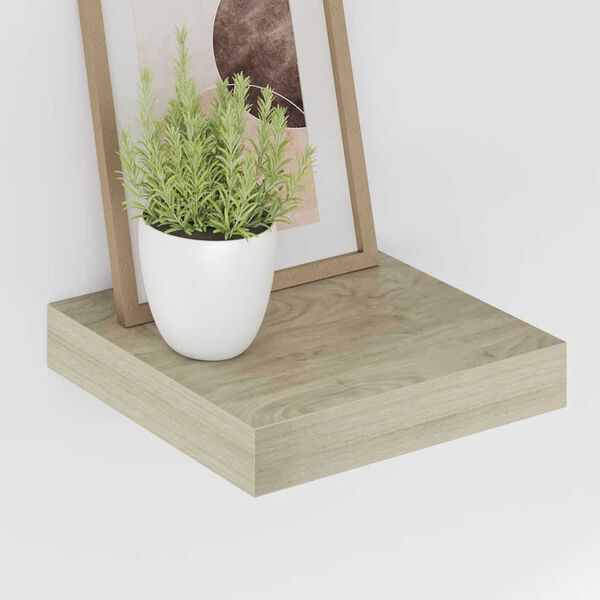 vidaXL Wandschappen zwevend 2 st 23x23,5x3,8 cm MDF eikenkleurig
