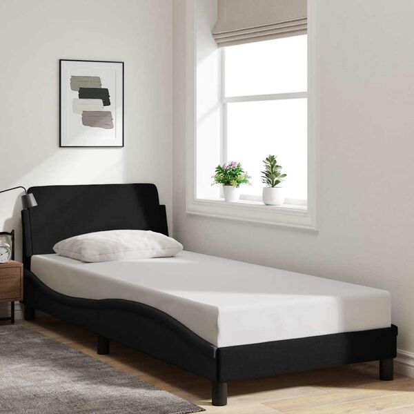 vidaXL Bedframe met hoofdeinde "Dover" 90x190 cm stof zwart