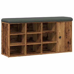 vidaXL Schoenenbank 102x32x50 cm bewerkt hout oud houtkleurig