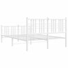 vidaXL Bedframe met hoofd- en voeteneinde metaal wit 140x190 cm