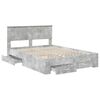 vidaXL Bedframe met hoofdeinde Beton Grijs 150 x 200 cm Bewerkt hout