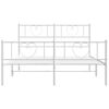 vidaXL Bedframe met hoofd- en voeteneinde metaal wit 120 x 190 cm