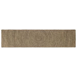 vidaXL Gebied Tapijt Naturel en Zwart 60 x 200 cm Jute