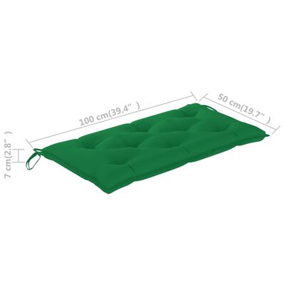 vidaXL Tuinbankkussen 100x50x7 cm stof groen