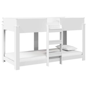 vidaXL Bunk Bed voor Kinderen met matras Wit 100 x 190 cm Bewerkt hout