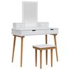 vidaXL Toilettafel Set FAUSKE 5 st Wit 100 x 50 x 143 cm
