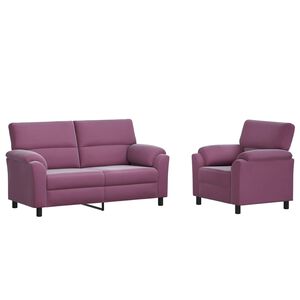 vidaXL Bankstel 2 pcs Paars fluweel