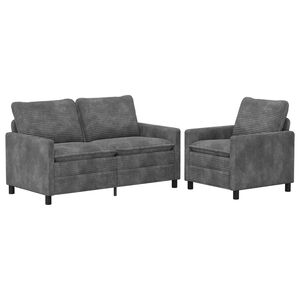 vidaXL Bankstel 2 pcs Lichtgrijs Polyester