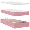 vidaXL Ottoman bed met matrassen 200x200cm fluweel roze