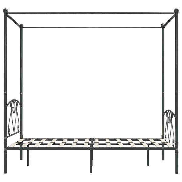 vidaXL Hemelbedframe metaal grijs 140x200 cm