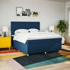 vidaXL Boxspring met matras stof blauw 180x200 cm
