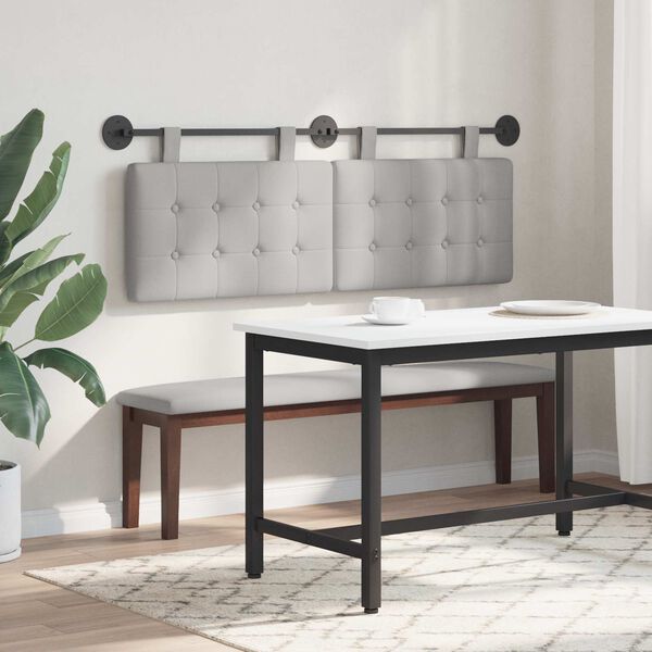 vidaXL Hangend Hoofdeinde Wolkengrijs 150 x 55 x 5 cm Stof