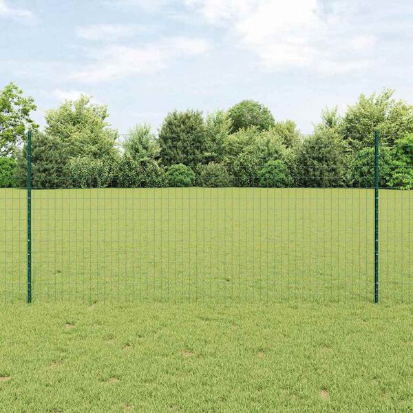 vidaXL Hek met Paal Groen 1,2 x 25 m Staal en PVC