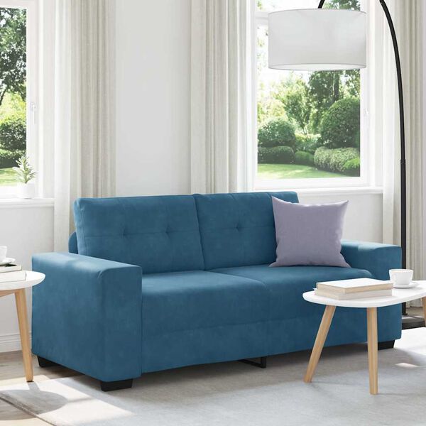 vidaXL Loveseat Sofa Blauw 180x77x82 cm Fluweel