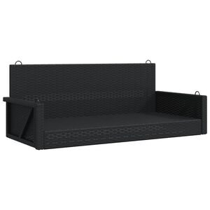 vidaXL Schommelbank 119x56x48 cm poly rattan zwart