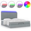 vidaXL Ottoman bed met matras en LED's 160x200cm stof lichtgrijs