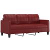 vidaXL Driezitsbank met voetenbank 180 cm kunstleer wijnrood