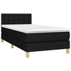 vidaXL Boxspring met matras en LED stof zwart 80x200 cm
