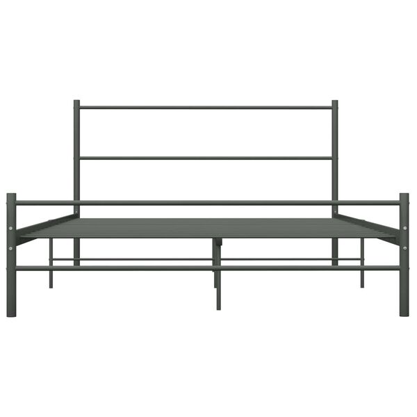 vidaXL Bedframe metaal grijs 120x200 cm