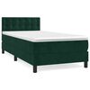 vidaXL Boxspring met matras fluweel donkergroen 90x190 cm