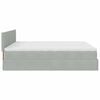 vidaXL Ottoman bed met matras 200x200 cm fluweel lichtgrijs