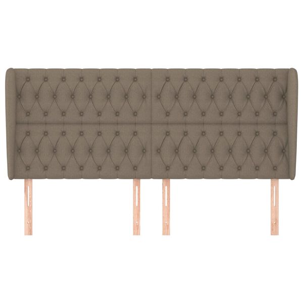 vidaXL Hoofdbord met randen 183x23x118/128 cm stof taupe