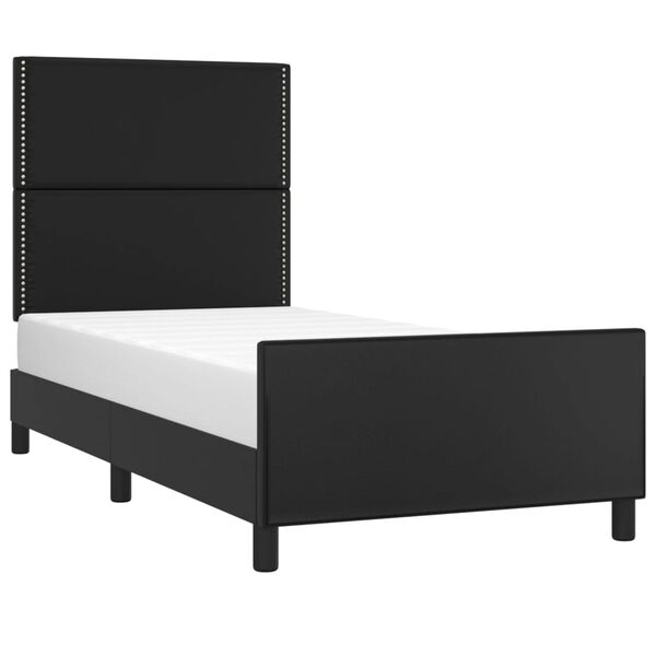 vidaXL Bedframe met hoofdbord kunstleer zwart 100x200 cm