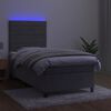 vidaXL Boxspring met matras en LED fluweel lichtgrijs 80x200 cm