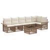 vidaXL Tuinbankenset 7 pcs Beige poly rattan