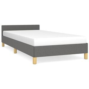 vidaXL Bedframe zonder matras 90x200 cm stof donkergrijs