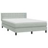 vidaXL Boxspring met matras fluweel lichtgrijs 140x210 cm