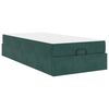 vidaXL Bedframe met matras met opslag Donkergroen 90 x 200 cm Fluweel