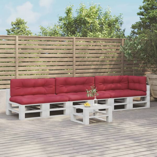 vidaXL Palletkussens 7 st stof wijnrood