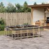 vidaXL 11-delige Tuinset met kussens poly rattan gemengd beige