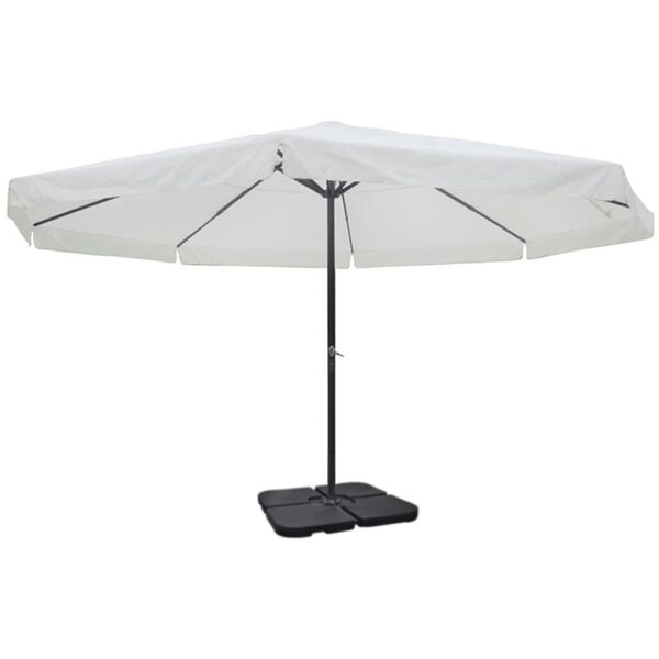 Parasol met draagbare voet aluminium (wit)