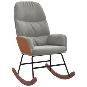 vidaXL Schommelstoel fluweel lichtgrijs