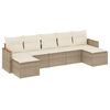 vidaXL 7-delige Loungeset met kussens poly rattan beige