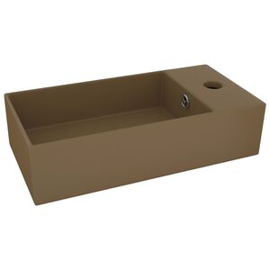 vidaXL Wastafel met overloop keramiek matcr&egrave;me