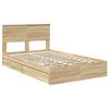 vidaXL Opslag bed met lade Sonoma Eiken 120 x 200 cm Bewerkt hout