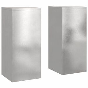 vidaXL Plantenstandaard 2 pcs Zilver 24 x 24 x 55 cm Roestvrij staal