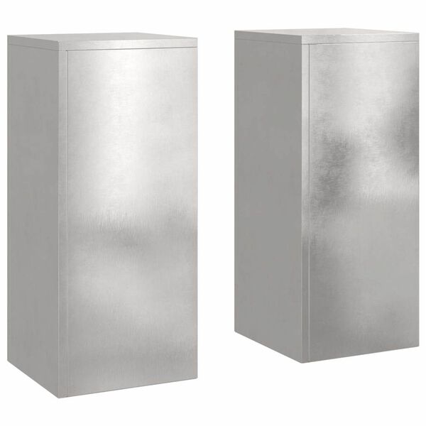 vidaXL Plantenstandaard 2 pcs Zilver 24 x 24 x 55 cm Roestvrij staal