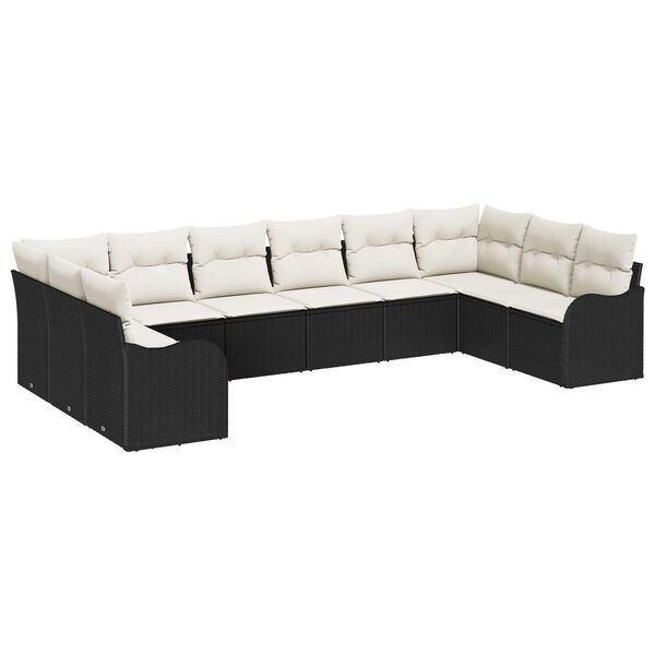 vidaXL Tuin Sofa Set Zwart poly rattan