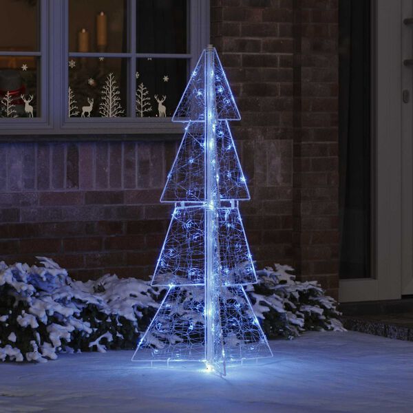 vidaXL Kerstboom met 100 LED Blauw 120 cm Acryl