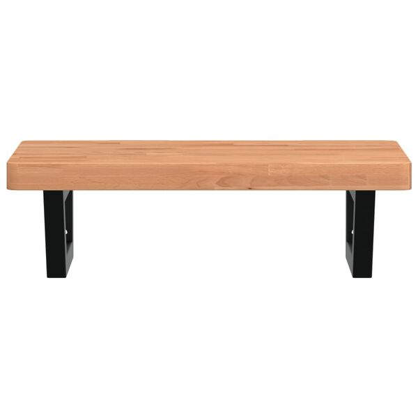 vidaXL Badkamer wandschap staal en massief beukenhout